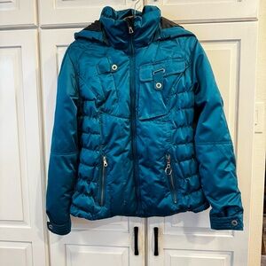 Obermeyer‎ Leighton Teal Jacket with Hood-Luxury- Size 8